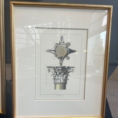 額縁付き絵画3枚セット　建築画50✖️61センチ　おしゃれ　ホテル絵画の画像