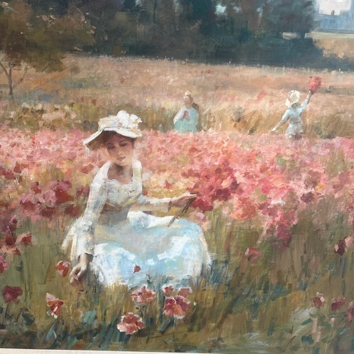 油絵　ホテル絵画　額縁付き絵画　西洋絵画