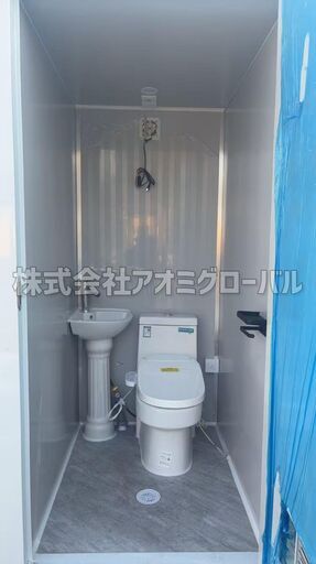 最終処分SALE！【ラスト1台】新品✨水洗式ユニットトイレ?洗面・センサーライト・換気扇付！★屋外設置OK/仮設/野外に即納！㉟