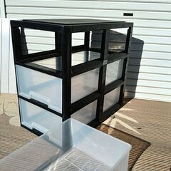 プラスチック収納ケース ３段　プラスチック衣装ケース　収納ケース　衣装ケース　押し入れ収納の画像