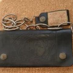 【中古・マニアック・レア・初期・入手難・ちょい悪】 EVISU エヴィス チェーン付きウォレット 長財布  ブラックの画像