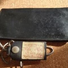 【中古・マニアック・レア・初期・入手難・ちょい悪】 EVISU エヴィス チェーン付きウォレット 長財布  ブラックの画像