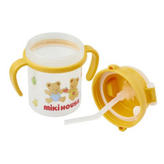未開封/未使用 ミキハウス ベビー ストローマグ（黄／270ml）の画像