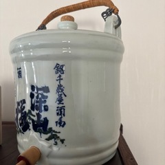 昭和レトロ　日本酒　陶器酒樽の画像