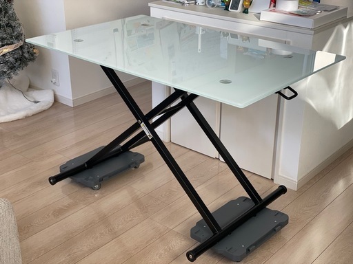 昇降ガラステーブル ニトリ昇降ガラステーブル