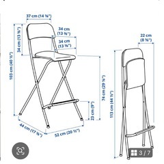 IKEA FRANKLIN 73cm 折りたたみバーチェアの画像