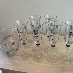 クリスタル　シャンパングラスセット　スミレの画像