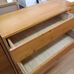 ★リユースのサカイつくば店★TK7660 良品計画 チェスト ナチュラル H83×D39×W83 クリーニング済みの画像