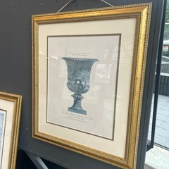 青いゴブレット　額縁付き絵画　ホテル絵画の画像