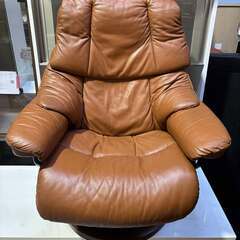 EKORNES エコーネス ストレスレス リクライニングチェア 本革 オットマン付 Used/キレイの画像