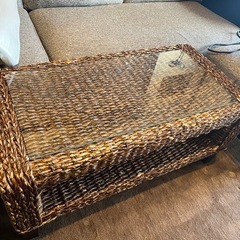 アジアン系 テーブル ローテーブル  ブラウン色の画像