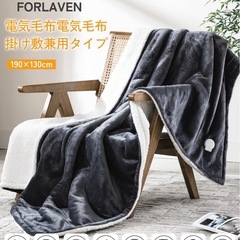 新品　電気毛布 セミダブル 190×130cm 速暖 タイマー 厚手フランネル グレー ブランケット 節電 省エネ 大判の画像