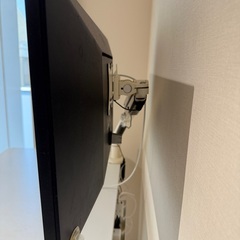 フレキシスポット電動昇降テーブル、モニター、プリンター、椅子セットの画像