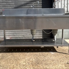 高年式 マルゼン ステンレス製 2槽シンク 水切り台付 BSM2-156L 流し台 シンク 横150cm 奥行き60cmの画像