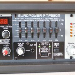 Behringer パワードミキサー 最大2 x 250W 高品質マイクプリアンプ 超軽量 FX搭載 PMP550Mの画像