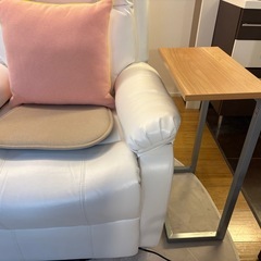 サイドテーブル(木目/スチール脚)の画像