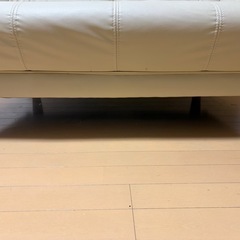 2人掛けシンプルなソファー/ 革製の画像