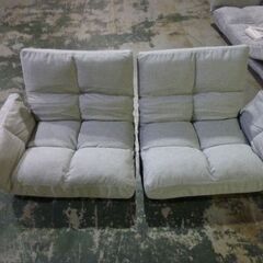 未使用/新品　訳ありアウトレット　左右独立リクライニング ソファ グレー　2人掛け ポケットコイル 北欧 肘掛 ロースタイル可 ファブリック生地の画像