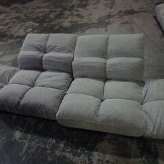 未使用/新品　訳ありアウトレット　左右独立リクライニング ソファ グレー　2人掛け ポケットコイル 北欧 肘掛 ロースタイル可 ファブリック生地の画像