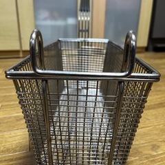 フライヤー バスケット ステンレス製 カゴサイズ33.5×14×14cm 揚げ物カゴ 水切りかご オイル切り網の画像