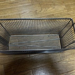 フライヤー バスケット ステンレス製 カゴサイズ33.5×14×14cm 揚げ物カゴ 水切りかご オイル切り網の画像