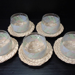 ☆▲FASHION　GLASS　FA-6023　タンブラー付き冷茶セット　冷茶グラス　冷茶セット　ガラス　食器　コップ　グラス　かわいい　gの画像