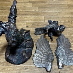 金属工芸 タカ 鷹 鷲 置物 金属製 インテリア 縁起物 鳥の画像