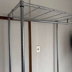 ハンガースチールラック　スチールシェルフ　ワードローブ ハンガーラック 3段 幅90cmモデルの画像