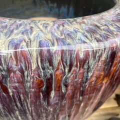 【★引き取り限定】 火鉢 陶器製 プランター ビオトープ メダカ鉢 水鉢 古民具 昭和レトロの画像