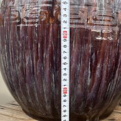 【★引き取り限定】 火鉢 陶器製 プランター ビオトープ メダカ鉢 水鉢 古民具 昭和レトロの画像