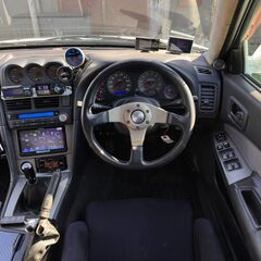 ローンは毎月29,500円～　日産　スカイライン　25GTターボ　即ドリ仕様・純正５速・ＡＰＥＸｉＦＣコマンダ☆ＧＲｅｄｄｙインタークーラオイルクーラブローオフバルブ☆テイン車高調ＥＤＦＣアクティブプロ・ＢＲＩＤＥフルバケ☆ＢＬＩＴＺブーストコントローラ・ＰＬＸマルチゲージの画像