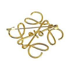 ロエベ  ブローチ ゴールド  LOEWE アナグラム ピンバッジの画像