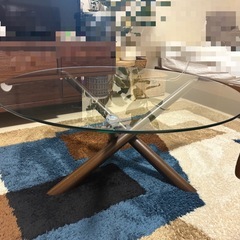 12/21まで【定価15,800円】ガラス　テーブル　ローテーブル　noce ノーチェの画像