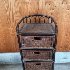 籐　キャビネット　収納棚の画像