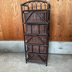 籐　キャビネット　収納棚の画像