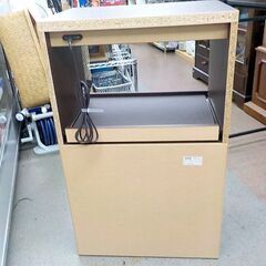 フナモコ レンジカウンター レンジ台 コンセント付き ダークブラウン 幅60×奥行44.5×高さ97.5㎝ ミドルレンジボード 西岡店の画像