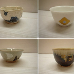 ☆▲寄せ酒盃揃い　酒器　お猪口　盃　酒盃　ぐい呑み　陶器　5個　セット　eの画像