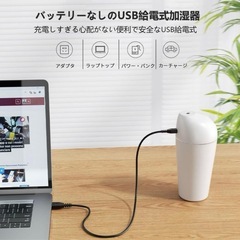 HandFan 卓上 USB 加湿器 大ミスト噴出量 ダブルノズル 最大140ml/Hの加湿量 超音波式 4つのミストモード 400mの画像