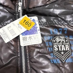 新品　中綿　ダウンジャケット　ダウン　160cm 迷彩柄　迷彩　茶色　フード収納の画像