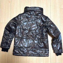 新品　中綿　ダウンジャケット　ダウン　160cm 迷彩柄　迷彩　茶色　フード収納の画像