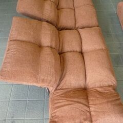 ※取引中/売約済***********　　　　　　未使用/新品　訳ありアウトレット　左右独立リクライニング ソファ グレー　2人掛け+１人掛け　ポケットコイル 北欧 肘掛 ロースタイル ファブリック生地　オレンジの画像