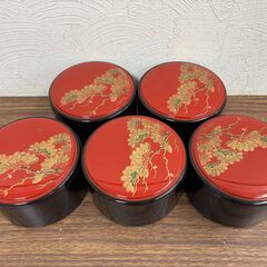 【お売りします】未使用 和食器 桶 飯椀 汁椀 蓋つき 杓文字付きの画像