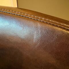 【中古品】ニトリ ワークチェア Nシールド スモーク レザー調 アンティーク調【椅子】の画像