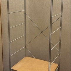 無印良品・スチールユニットシェルフ・木製・
ハンガー掛け付き の画像