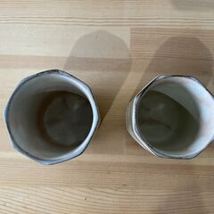 たち吉　面取夫婦湯呑　　陶器　ペア茶碗の画像