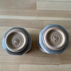 たち吉　面取夫婦湯呑　　陶器　ペア茶碗の画像