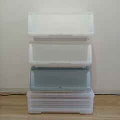 収納ケース4点(3点同サイズ+少し大きい引出しタイプ1点)　美品の画像
