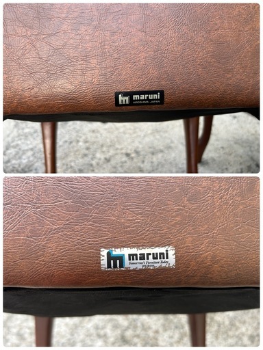 MARUNI マルニ ダイニングチェア 6脚 セット 手摺付 アンティーク 鋲付 椅子 家具 