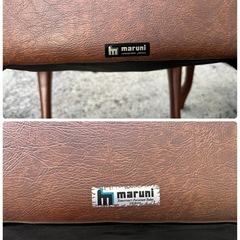 MARUNI マルニ ダイニングチェア 6脚 セット 手摺付 アンティーク 鋲付 椅子 家具 の画像