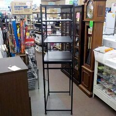 キッチンラック 幅60×奥行45×高さ170.5㎝ ダークブラウン 3段ラック キッチン収納ラック ゴミ箱上収納 西岡店の画像